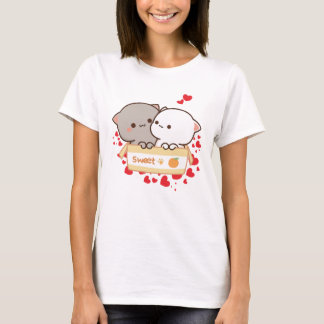 Sweet Love with Peach and Goma Cats Tシャツ