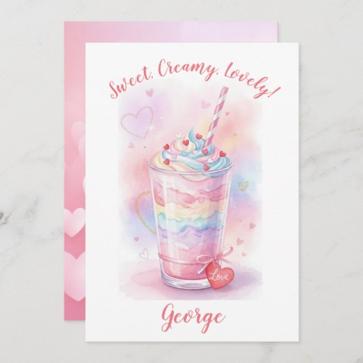 Sweet, Lovely Valentine's Greeting Flat Card (正面/裏面)