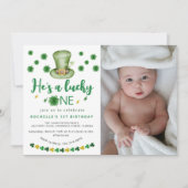 Sweet Lucky One Photo誕生日パーティー 招待状 (正面)