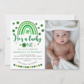 Sweet Lucky One Photo誕生日パーティー 招待状 (正面)