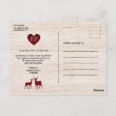 Sweet Lumberjack Baby Showerありがとう ポストカード (裏面)