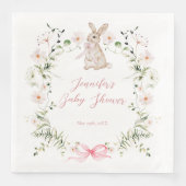 Sweet Meadow Bunny Wildflowers Bow Baby Shower (正面)