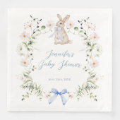 Sweet Meadow Bunny Wildflowers Bow Baby Shower (正面)
