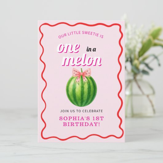 Sweet Melon First Birthday Party 招待状 (スタンド正面)