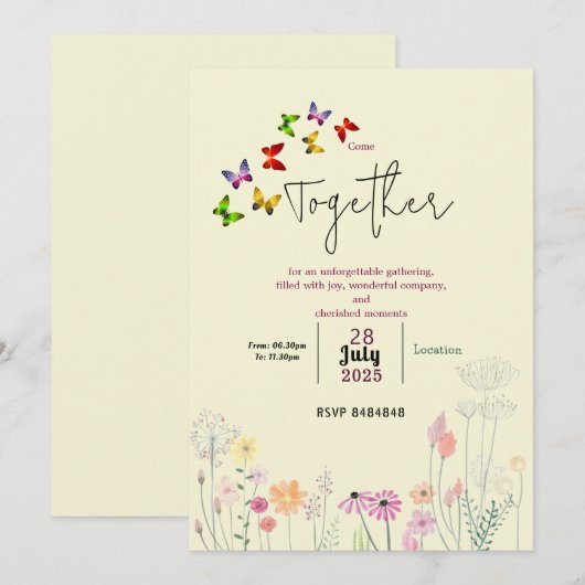 Sweet memories gathering  招待状 (正面/裏面)