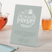Sweet Memory Script Memorial 結婚's Sage Green 台座サイン (インサイチュ)