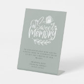 Sweet Memory Script Memorial 結婚's Sage Green 台座サイン (正面)