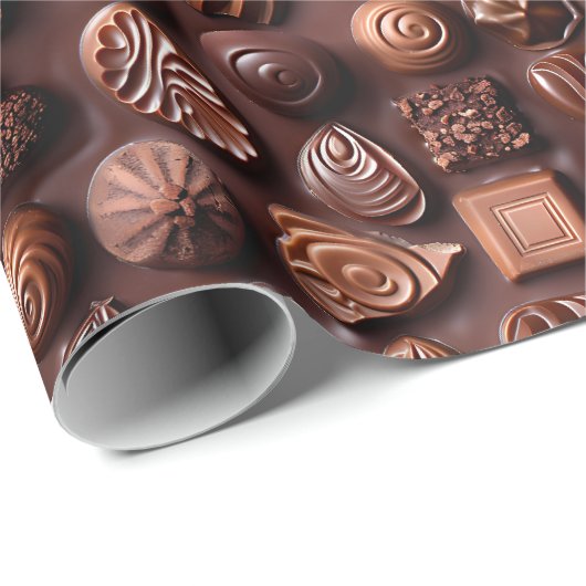 Sweet Milk Brown Birthday Chocolate Wrapping Paper ラッピングペーパー (ロールコーナー)