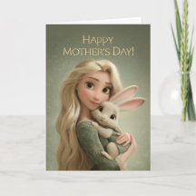 Sweet Mom and Baby Bunny Mother’s Day Card