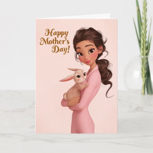 Sweet Mom and Bunny Mother’s Day Card カード (正面)