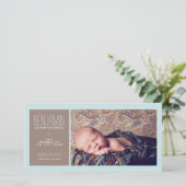 Sweet Moment写真男の赤ちゃん誕生発表 案内状 (スタンド正面)