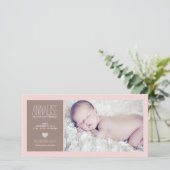 Sweet Moment Photo Baby Girl Birth Announcement 案内状 (スタンド正面)