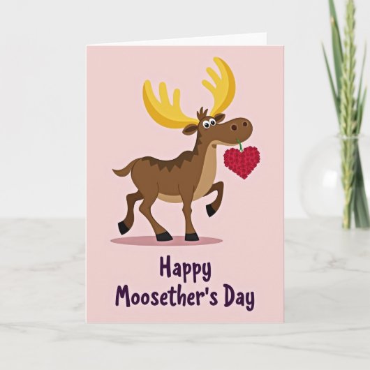 Sweet Moosethers Day Floral Card カード (正面)