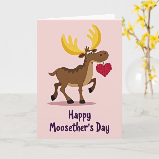 Sweet Moosethers Day Floral Card カード (黄色い花)