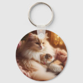 Sweet Mother Cat & Kitten - Mother's Day  キーホルダー (正面)