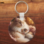 Sweet Mother Cat & Kitten - Mother's Day  キーホルダー (正面)
