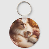 Sweet Mother Cat & Kitten - Mother's Day  キーホルダー (裏面)