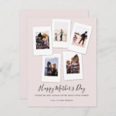 Sweet Mother Child Photo Collage Mother's Day Card 招待状 (正面/裏面)