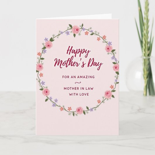 Sweet Mother In Law Day Roses Card カード (正面)