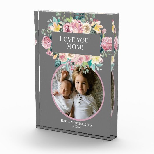 Sweet Mother's Day美しいピンクの花の写真 フォトブロック (右)