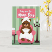 Sweet Mothers Day Bear Spa Card カード (黄色い花)