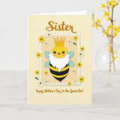 Sweet Mothers Day Bee Illustration Card カード (黄色い花)