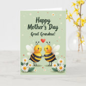 Sweet Mothers Day Bees Card カード (黄色い花)