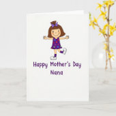 Sweet Mothers Day Cartoon Card カード (黄色い花)