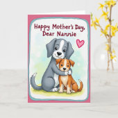 Sweet Mothers Day Dogs Card カード (黄色い花)