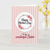 Sweet Mothers Day Floral Wreath Card カード (黄色い花)