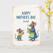 Sweet Mothers Day Mouse Card カード (黄色い花)