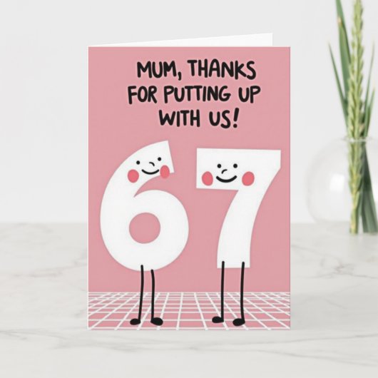 Sweet Mothers Day Number Card カード (正面)