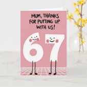 Sweet Mothers Day Number Card カード (黄色い花)