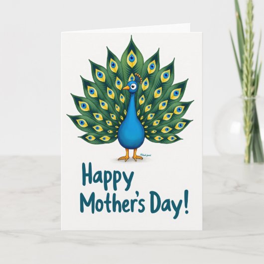 Sweet Mothers Day Peacock Card カード (正面)