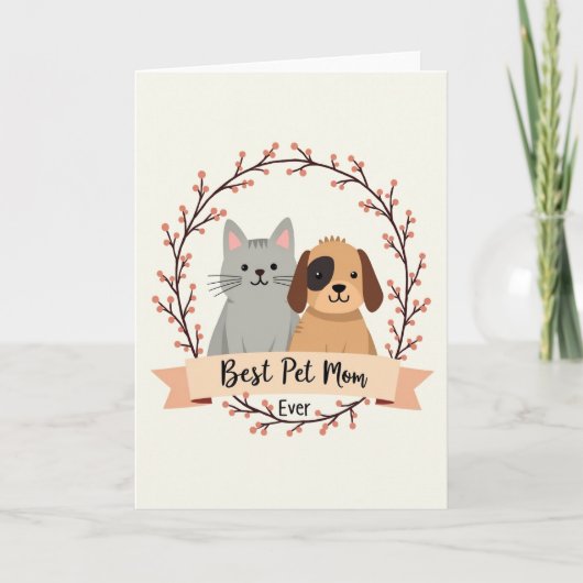 Sweet Mothers Day Pet Friends Card カード (正面)