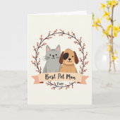 Sweet Mothers Day Pet Friends Card カード (黄色い花)