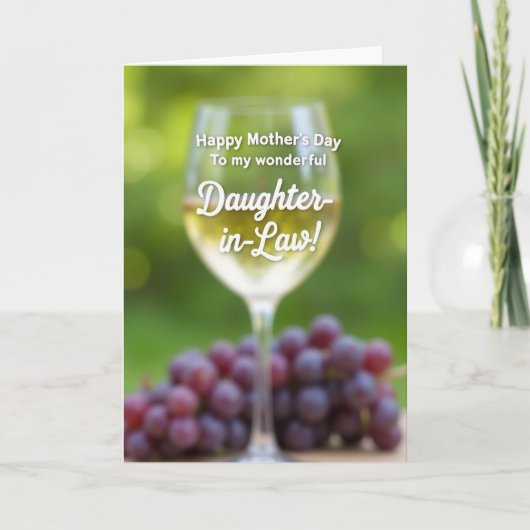 Sweet Mothers Day Wine Glass Card カード (正面)