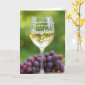 Sweet Mothers Day Wine Glass Card カード (黄色い花)