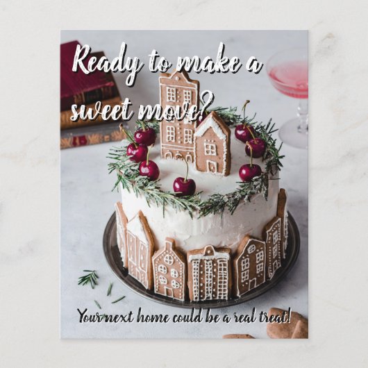 Sweet Move Real Estate Xmas Mailer gingerbread  チラシ (正面)