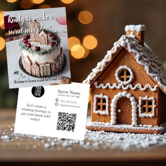Sweet Move Real Estate Xmas Mailer gingerbread チラシ