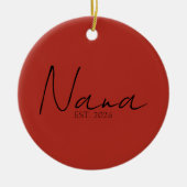 Sweet Nana EST Year Minimal Keepsake Script セラミックオーナメント (正面)