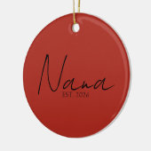 Sweet Nana EST Year Minimal Keepsake Script セラミックオーナメント (左)