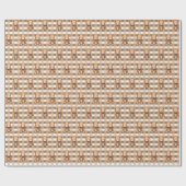 Sweet Neutral Teddy Bear Plaid  ラッピングペーパー (フラット)