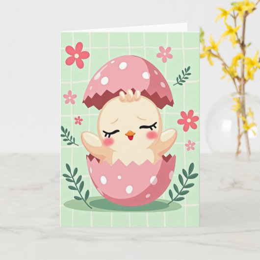 Sweet New Baby Bird Card カード (黄色い花)