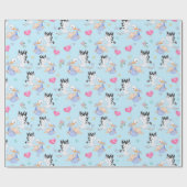 Sweet New Baby Boy and Stork  ラッピングペーパー (フラット)