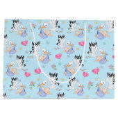 Sweet New Baby Boy and Stork  ラージペーパーバッグ (裏面)