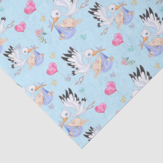 Sweet New Baby Boy and Stork  薄葉紙 (詳細)