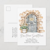 Sweet New Home - New Address Watercolor Door  案内ポストカード (正面/裏面)