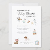 Sweet Nursery Rhyme Baby Shower all in one 招待状 (正面)