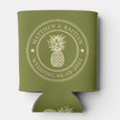 Sweet Olive Pineapple Wedding Crest & Names 缶クーラー (裏面)
